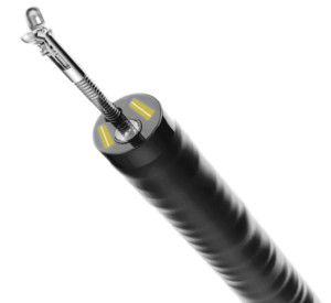 endoscope distal tip with biopsy forceps sticking out of the instrument channel