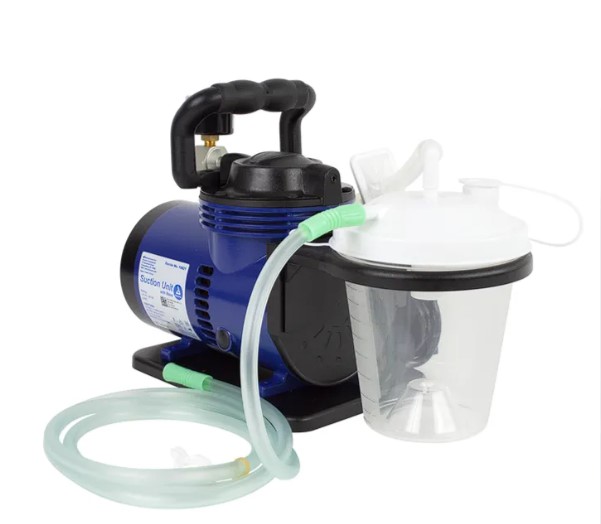 Portable blue medical suction machine with accessories